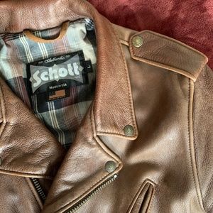 L Schott Perfecto Leather Jacket (Brown) 626VN
